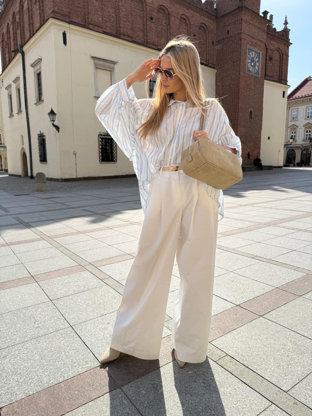 Bluzka biała w paski (kimono)