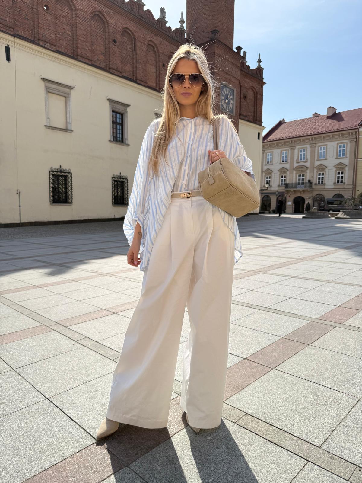 Bluzka biała w paski (kimono)