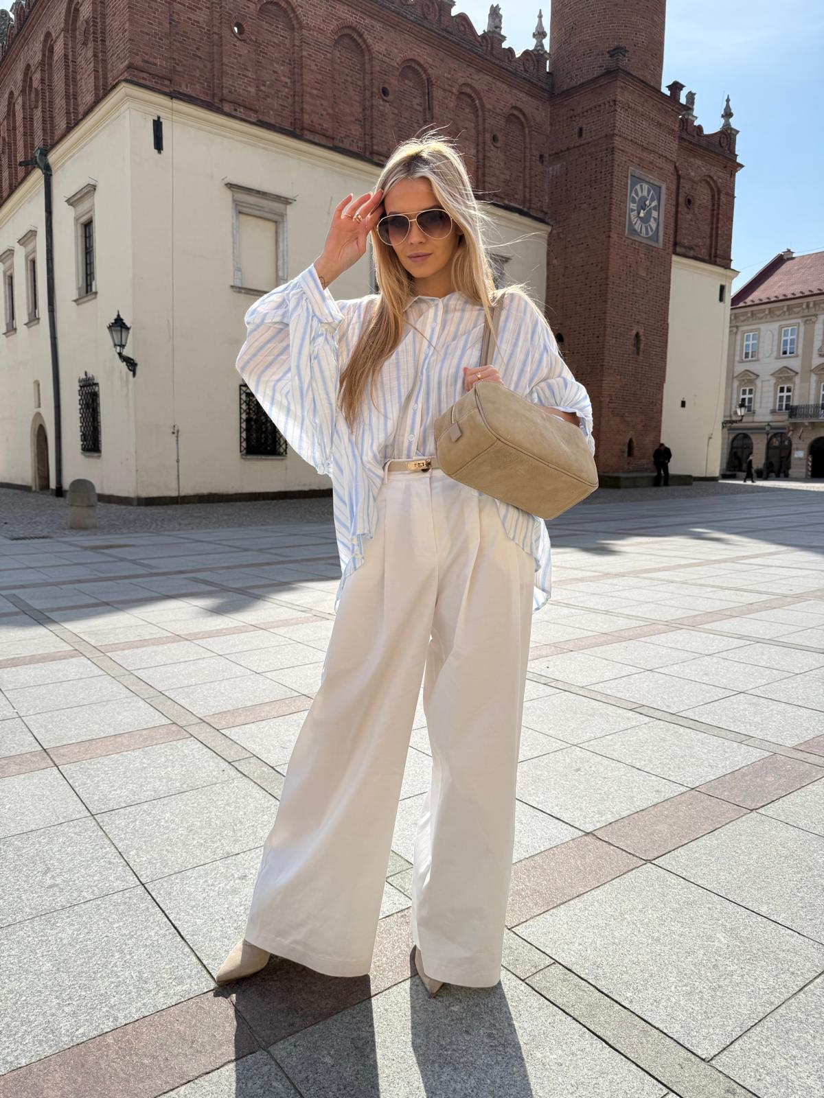 Bluzka biała w paski (kimono)